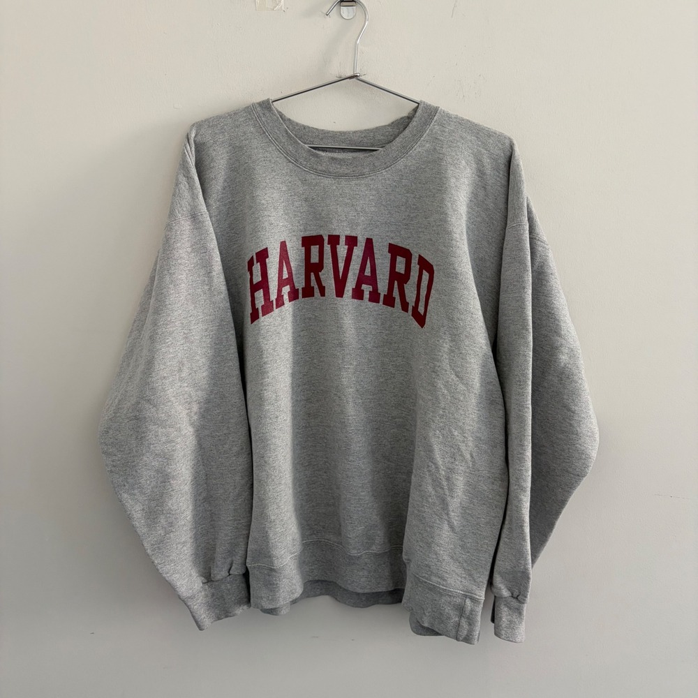 Harvard University Ivory Sport Crewneck Sweatshirt Grey Heather XL